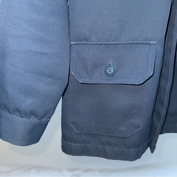 Vintage Men's Dark Blue Field Jacket 80s Military Style Retro - Picture 4 of 6